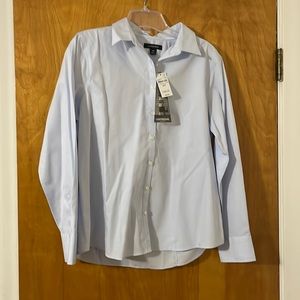 Women’s Lands’ End light blue long sleeve blouse.